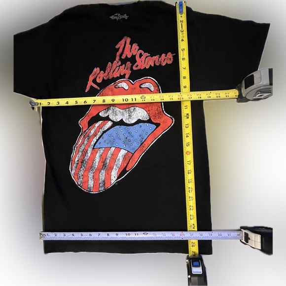 💋Rolling Stones Hot Lips Tongue America USA Flag Rock Official T-Shirt Large - Picture 5 of 10